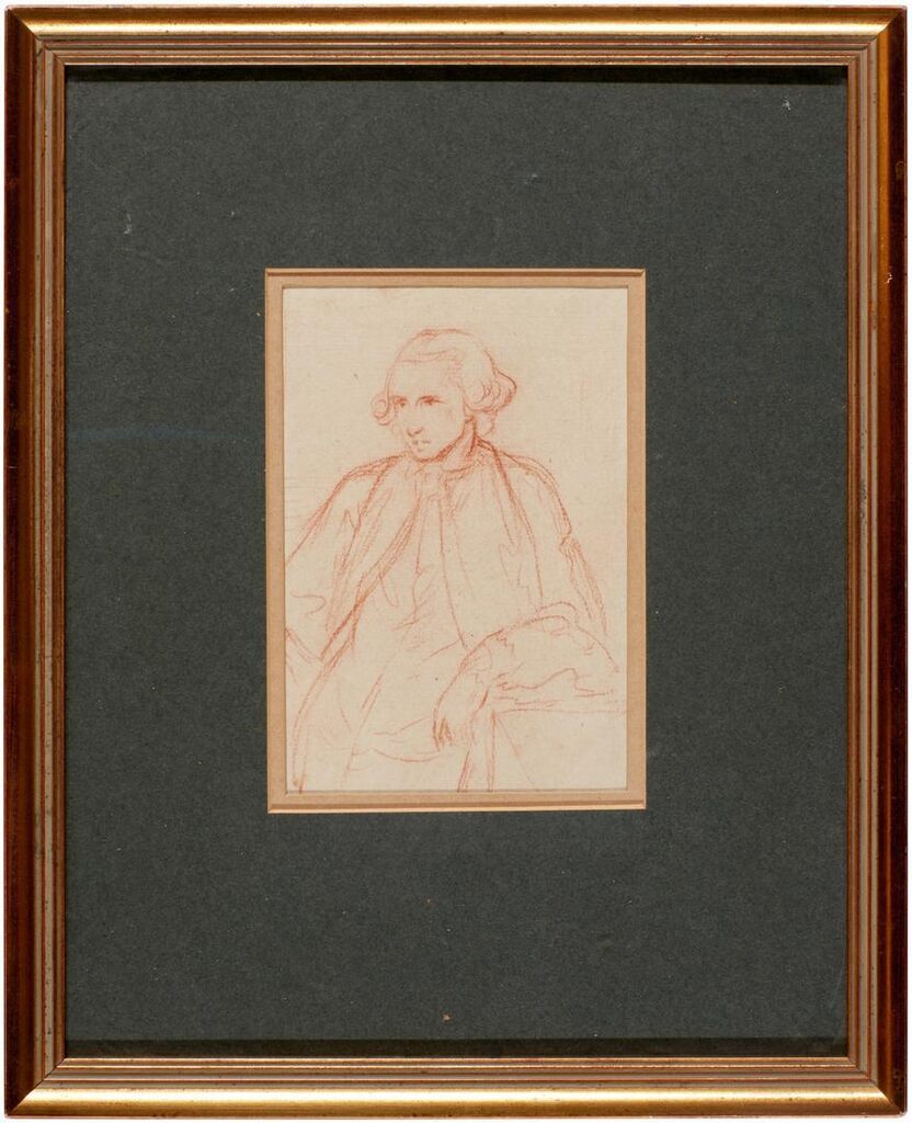 Portrait of a gentleman, possibly a self-portrait; An artist drawing at a window; A gentleman seated at a table; A sleeping baby; and Four mythological scenes