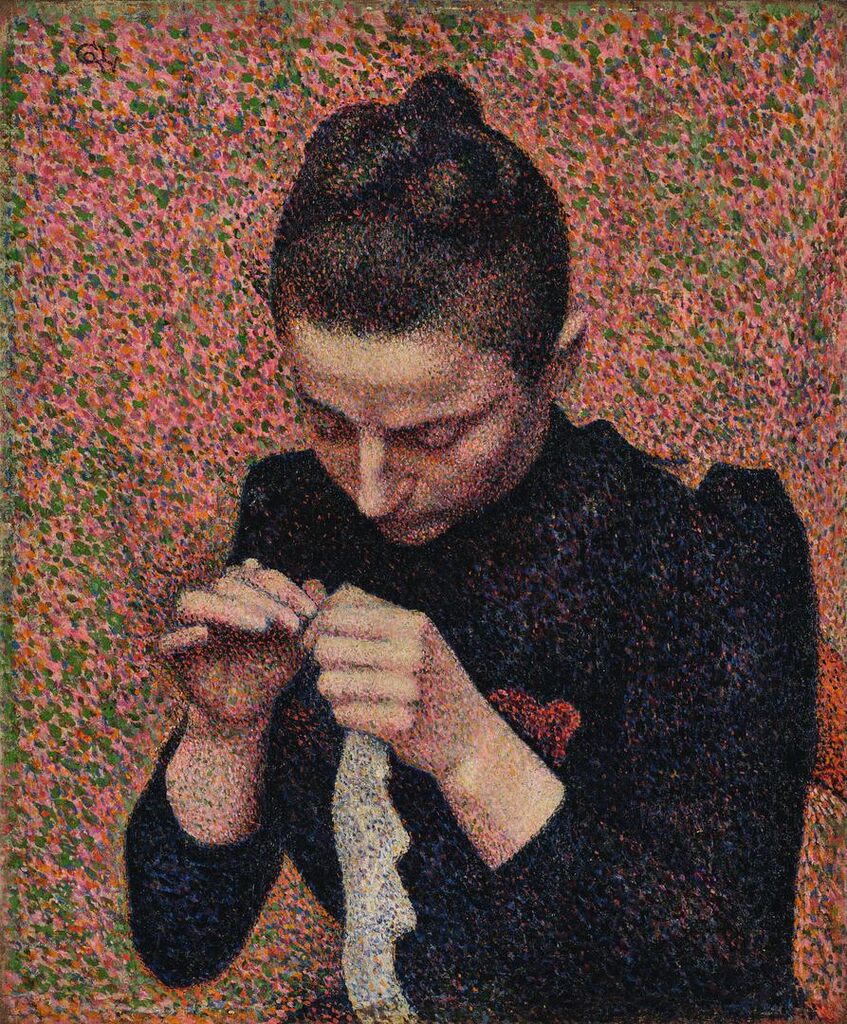 Georges Lemmen, Jeune femme faisant du crochet (Julie Lemmen)