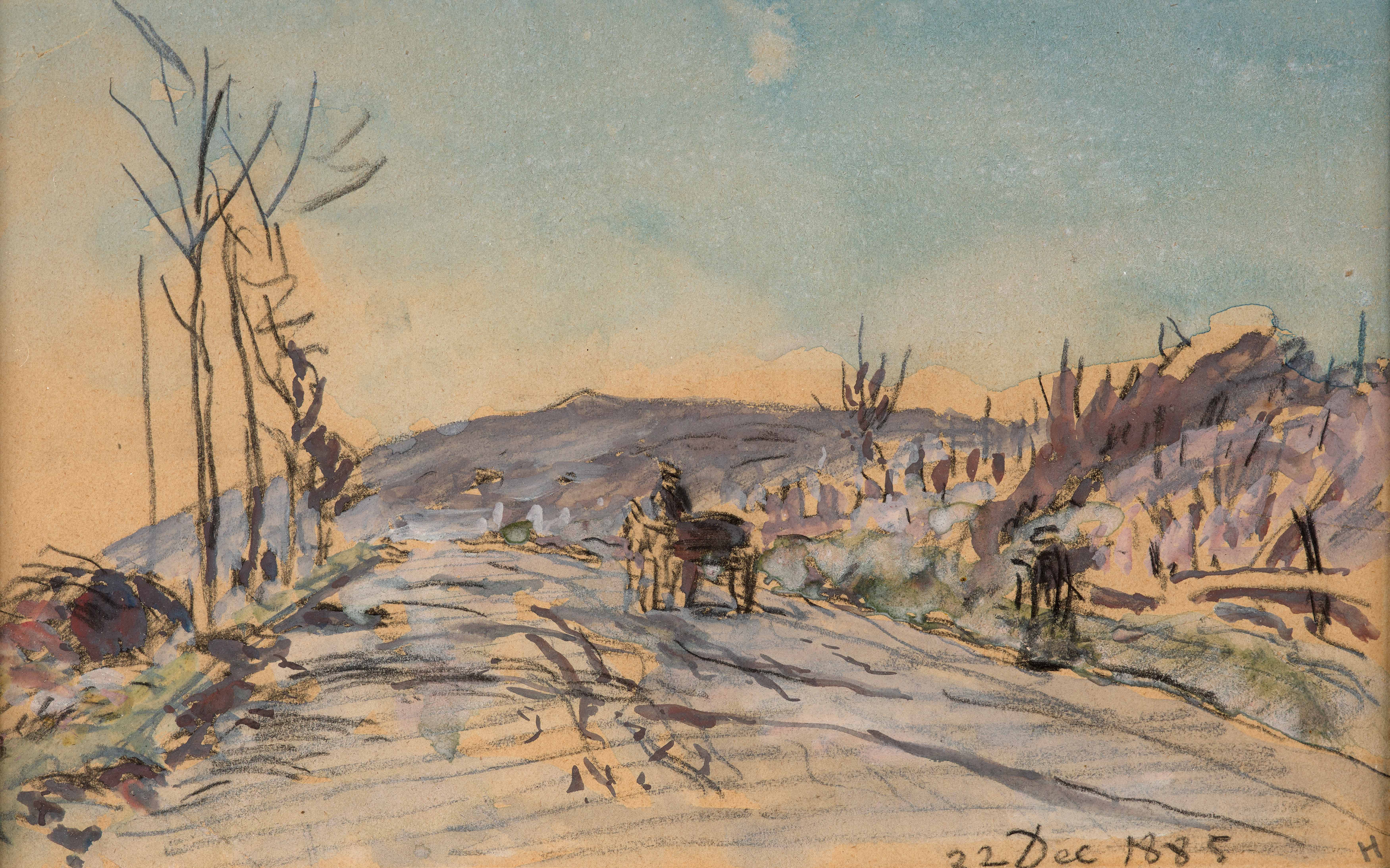 Route de campagne en hiver, 1885