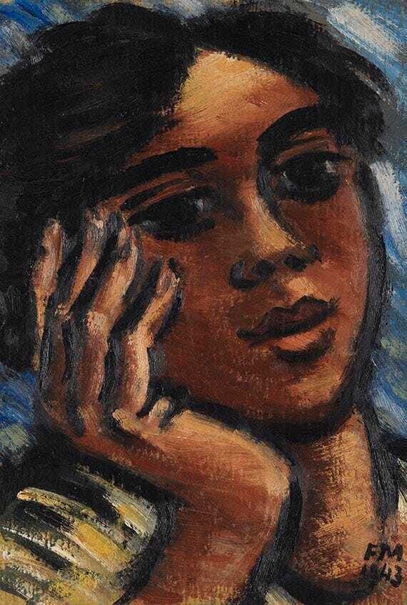 Tête de femme pensive
