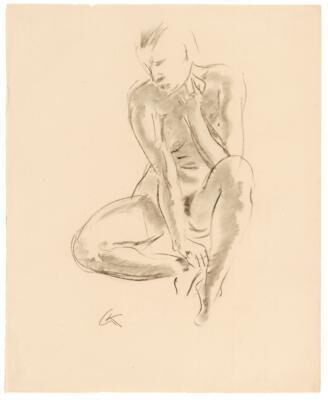 Seated woman with drawn knees