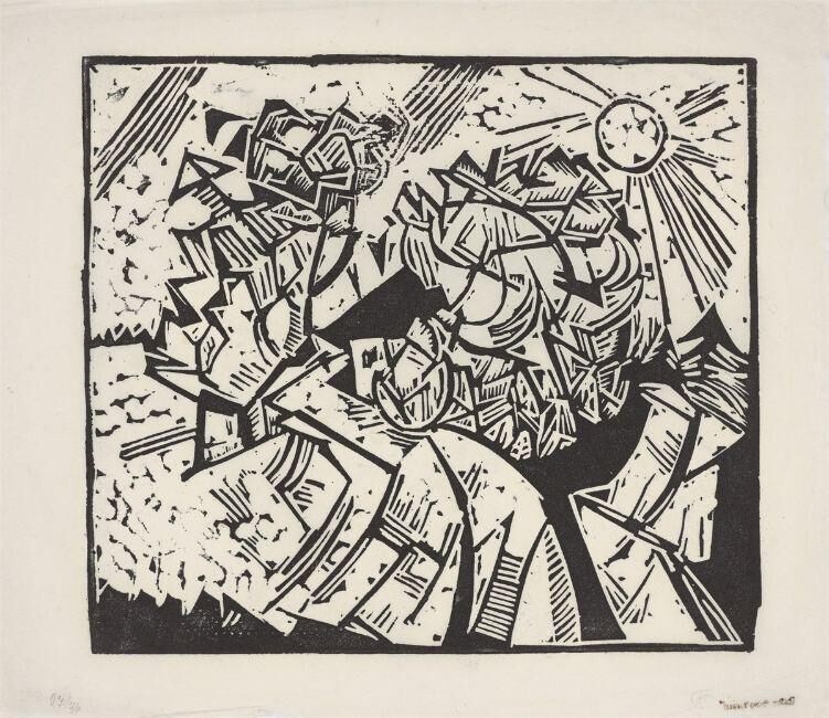 ”Große Landschaft mit Sonne”