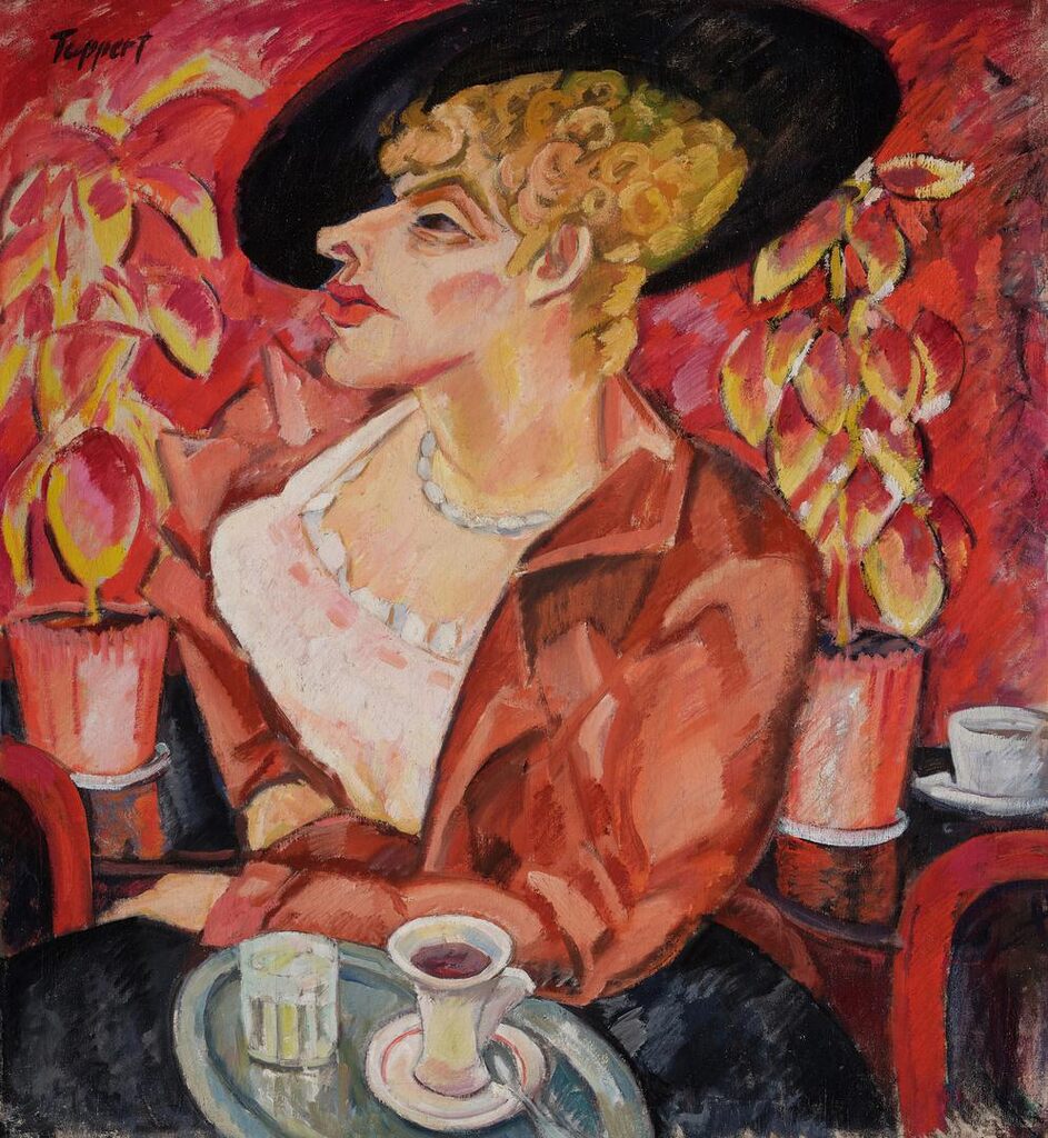 Dame im Café (Eine Tasse Schokolade) (Woman in a Café (A Cup of Hot Chocolate))