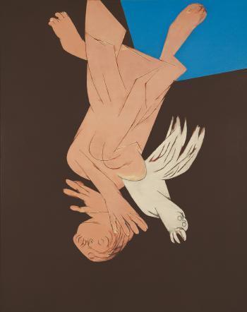 Tyeb Mehta, Falling Figure with Bird
