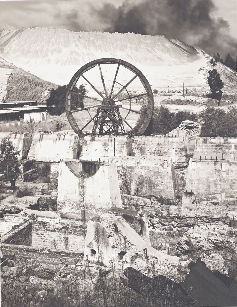 Old mill foundations, tailing wheel and sand dump, Witwatersrand Deep Gold Mine, Germiston