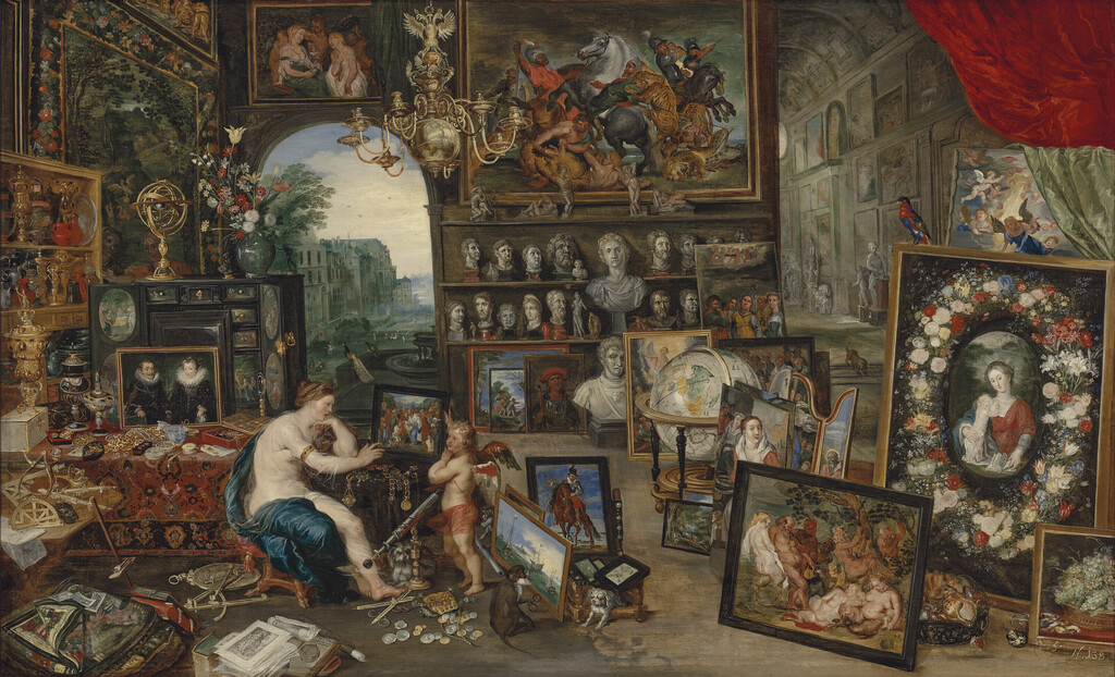 Jan Brueghel II, The Five Senses: Sight, Touch, Hearing, Taste and Smell