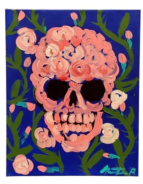 Little Skull on Blue