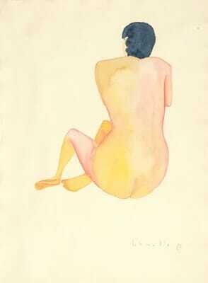 Seated nude from behind