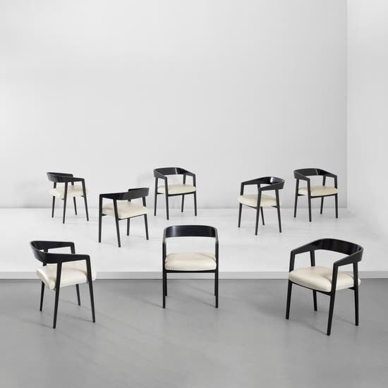 Set of eight 'U' chairs