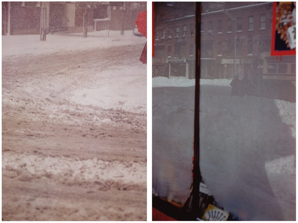 Snowy Scene; 1/2 of Red Umbrella