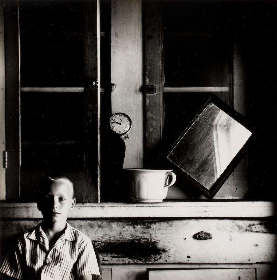 Untitled (Boy with clock and mirror), 1960