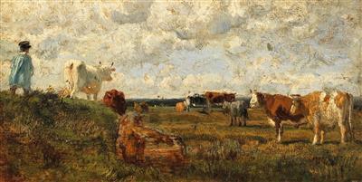 A Shepherd with Grazing Cattle