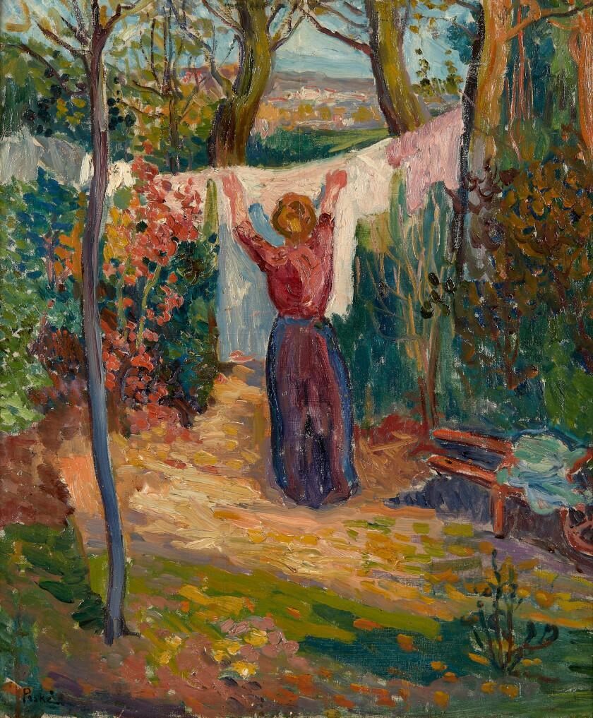 In the garden, the laundry
