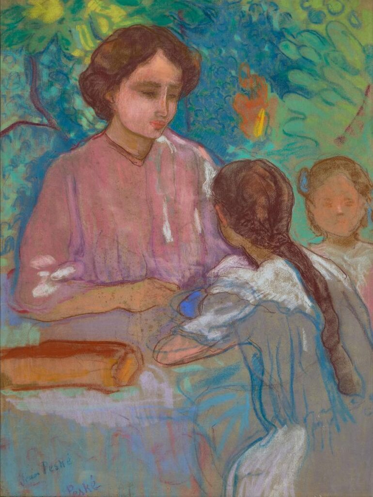 Breakfast with the children in the garden, Bois Le Roi