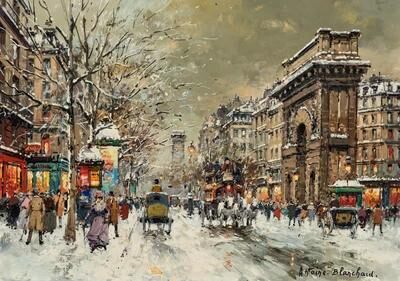 "Le Grands Boulevards et la Porte Saint Denis en Hiver"