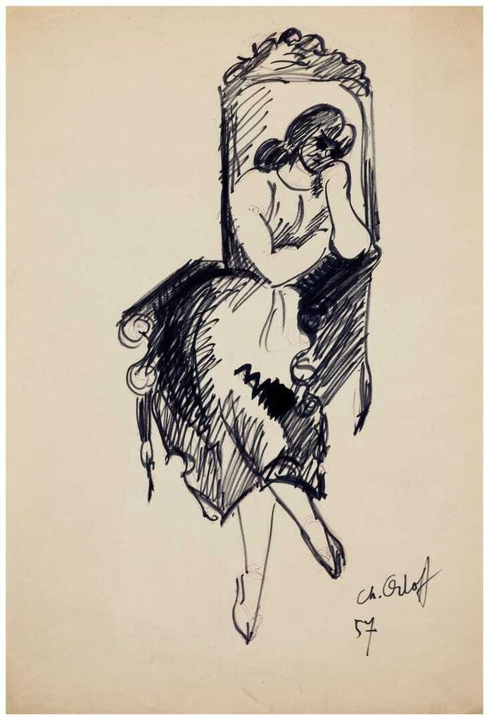 1. Seated Woman Leaning on Her Elbow; 2. Seated Woman, Right Arm Raised; 3. Portrait of Dr. Biezin