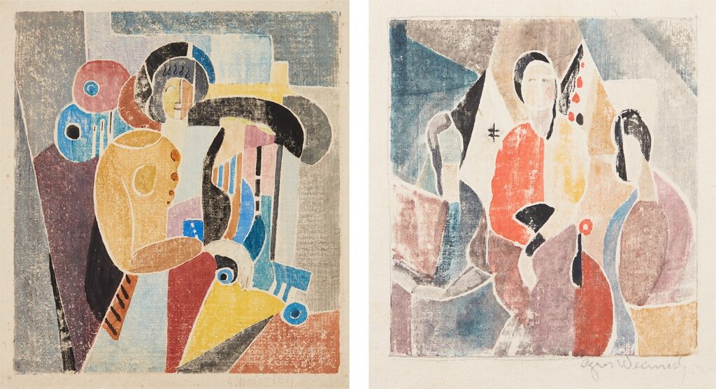 Seated Woman; and Three Seated Figures