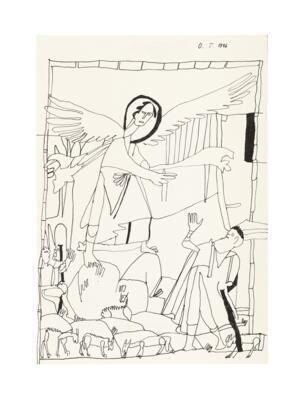 An angel announces the birth of Christ to the shepherds