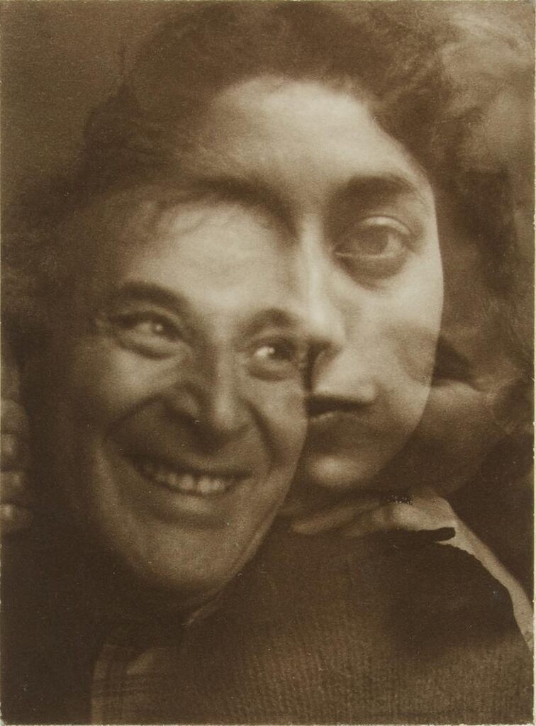 Double Exposure of Marc Chagall, Ida Chagall, and Rita Pandit