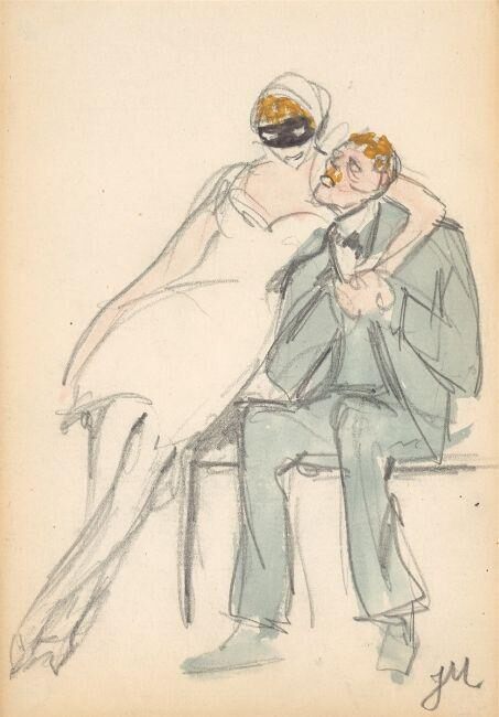Man and woman with masks