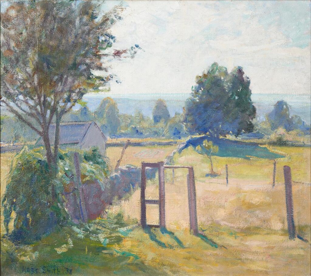 A Sunny Meadow with a Shed and Stile
