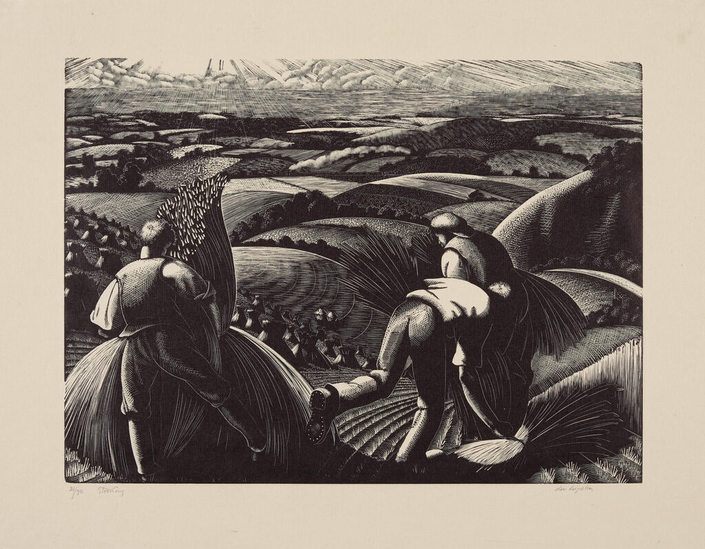Lopping: February; Stooking: August, from the Farmer's Year 2