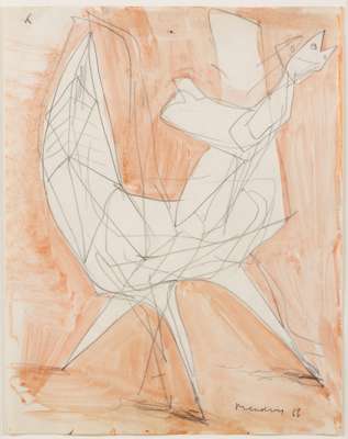 DRAWING FOR SCULPTURE (COCK), 1956