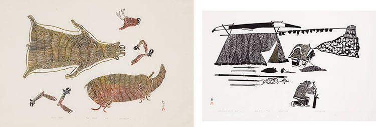 Two works: Skinned Caribou (00383), Setting up a Summer Camp (00611)