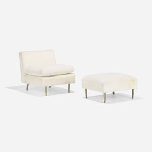 Slipper lounge chair and ottoman