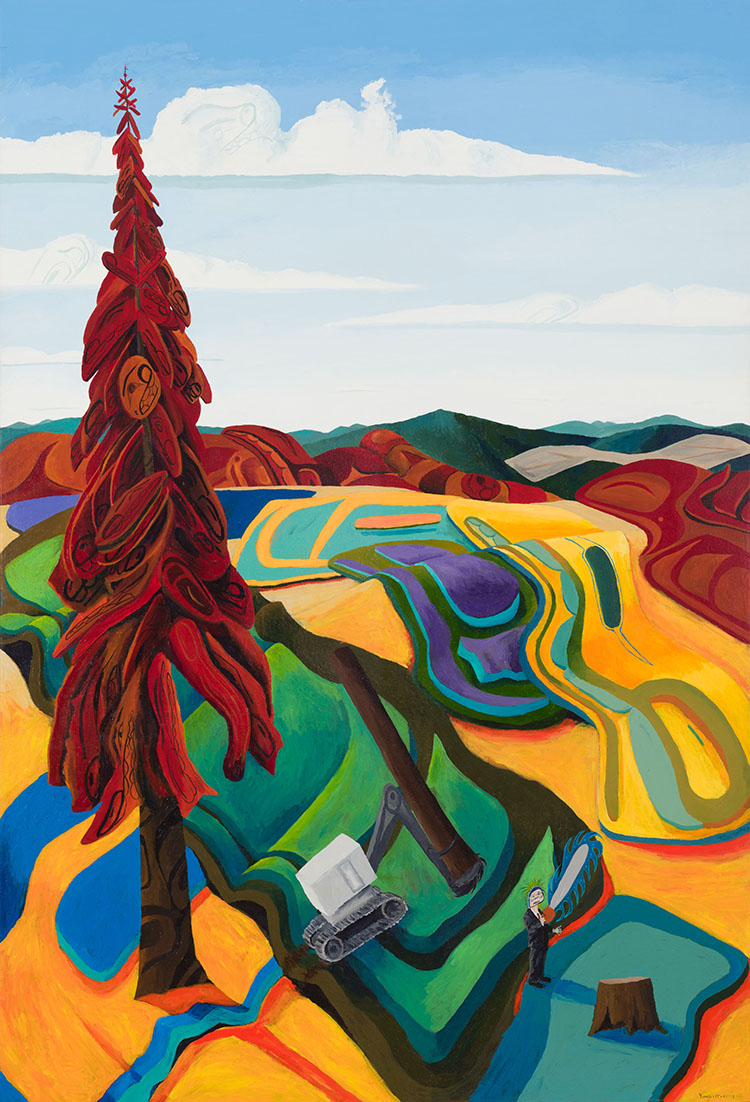 Lawrence Paul Yuxweluptun, Landscape, Spruce Pine Beetle Kill