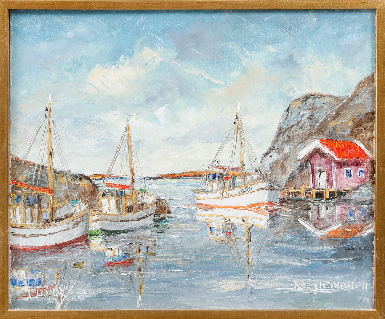 "Tjörn", olja på duk, signerad.