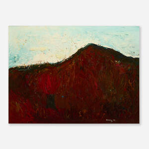 Landscape with Mountain and Red Flower Tree