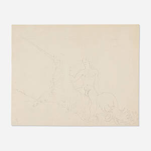 Nude Youth Astride a Unicorn