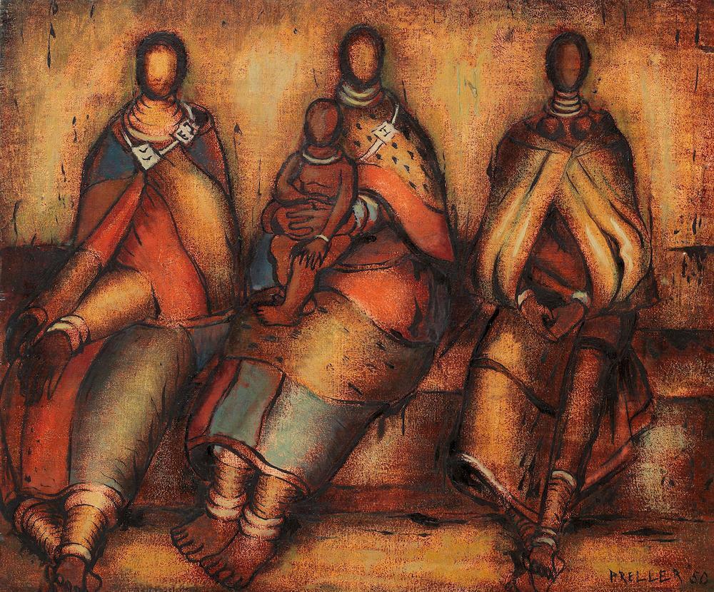Three seated Mapogga women