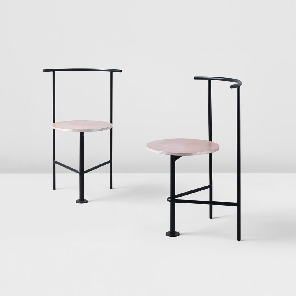 Pair of 'Three-legged B' chairs, model no. R108