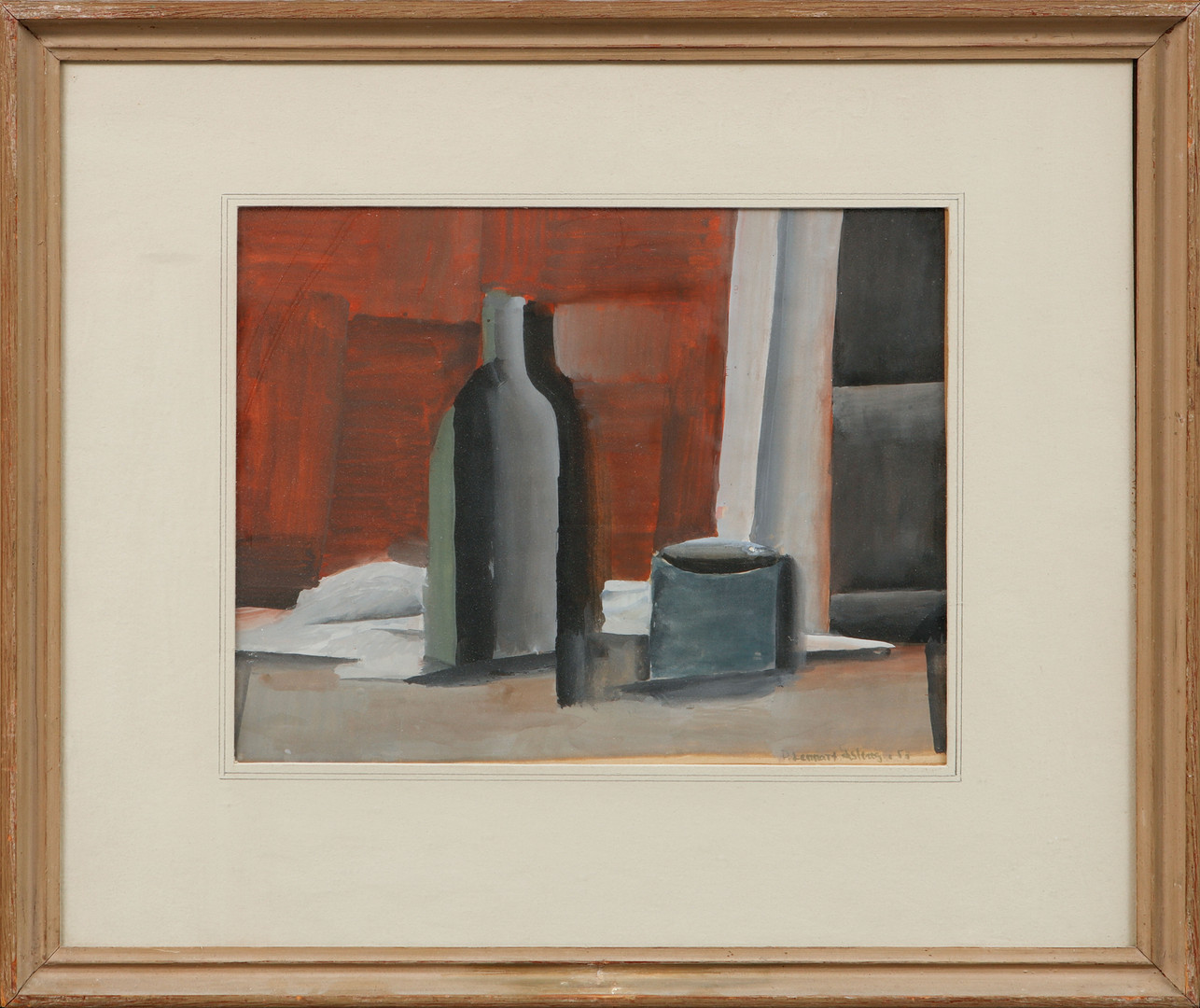 "Stilleben", tempera, signerad och daterad 53.