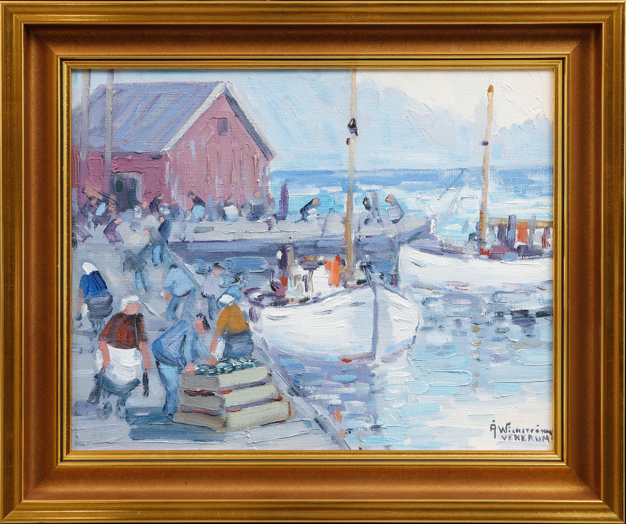 "Sommar-morgon Hanö", olja på duk, signerad.
