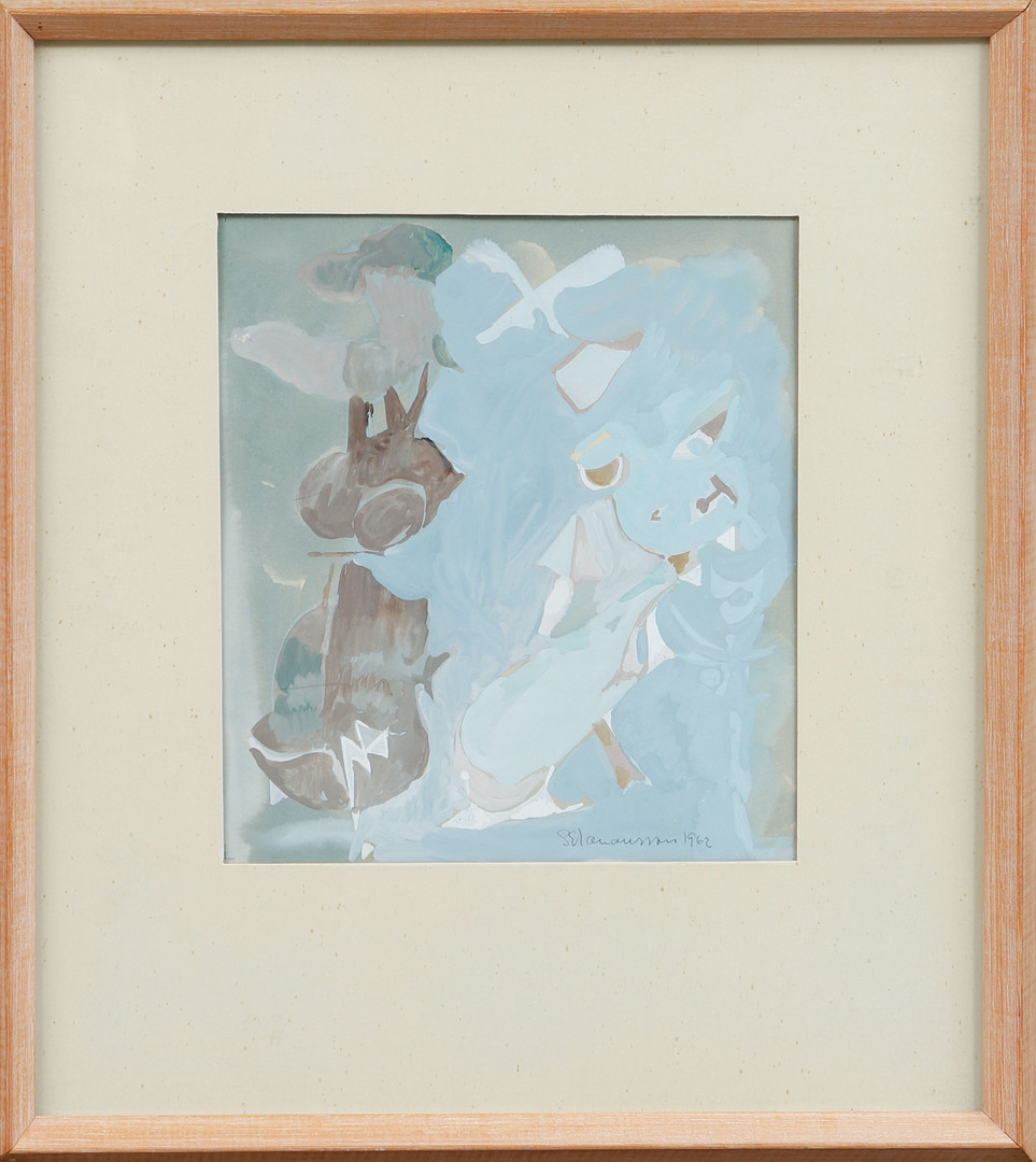 Komposition, gouache, signerad och daterad 1962.