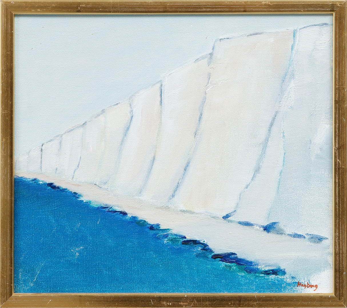 "Kustbild, Normandie", olja på duk, signerad.
