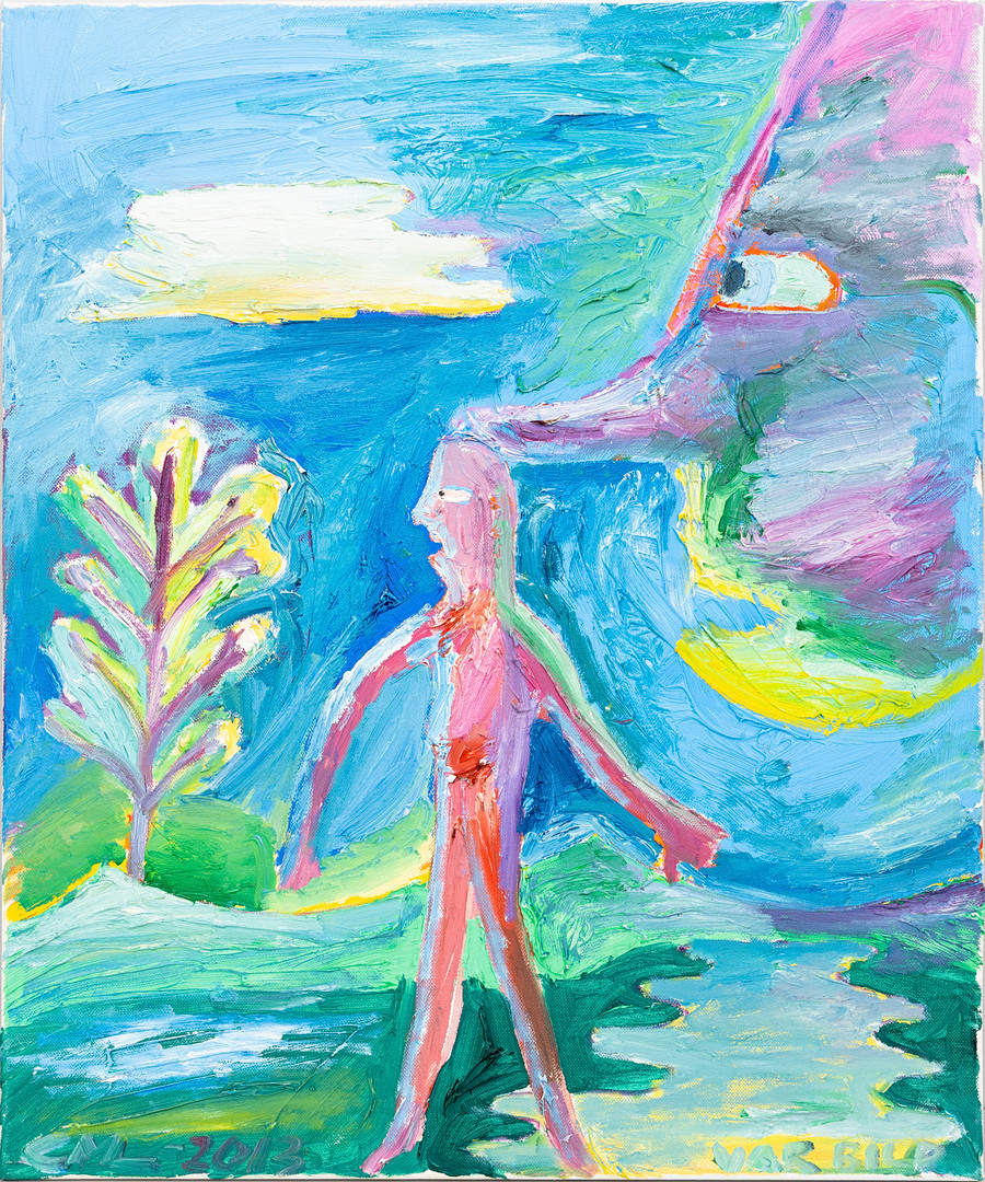 "VÅRBILD", olja på duk, monogramsignerad, CML, 2013.