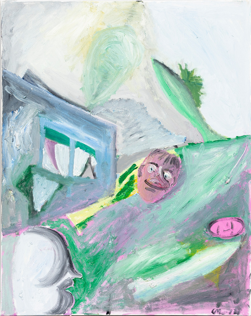 "7 Simmare", olja på duk, monogramsignerad CML, daterad à tergo. 2014.