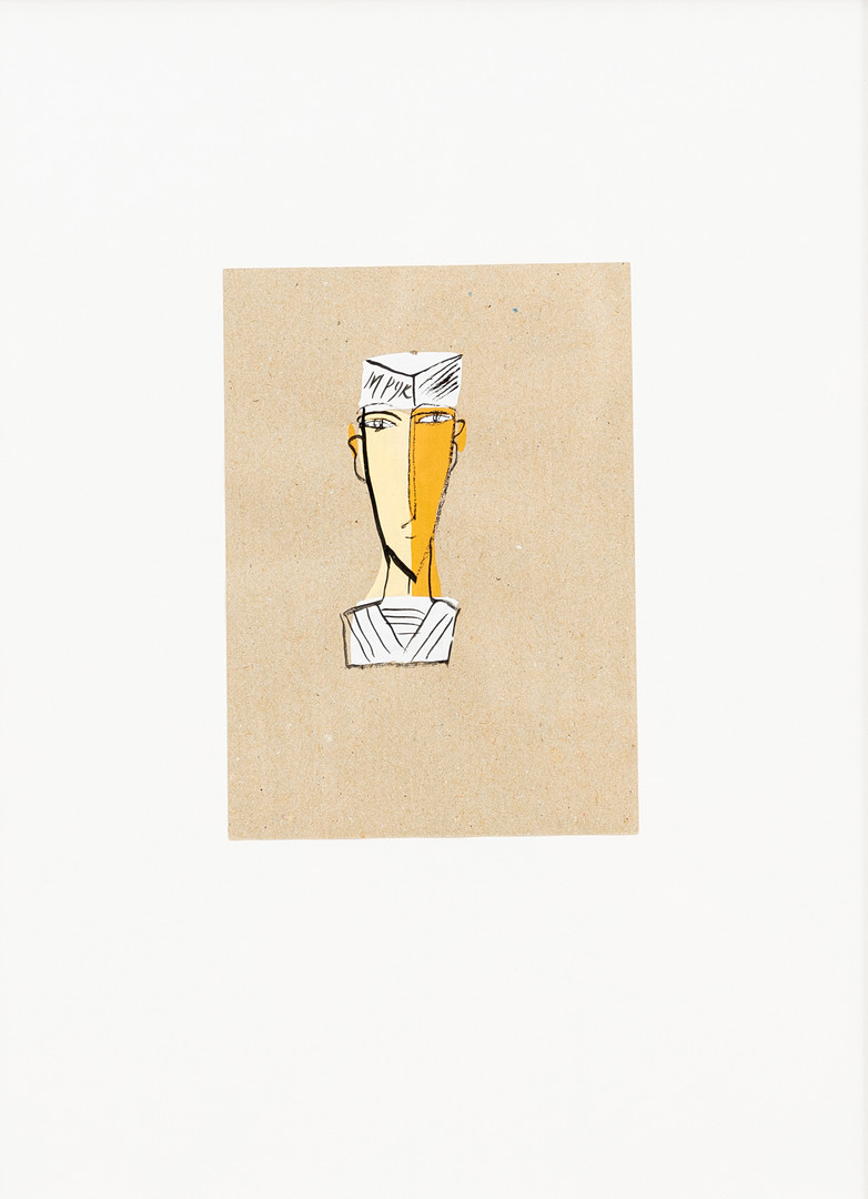 Porträtt, gouache på papper, signerad.