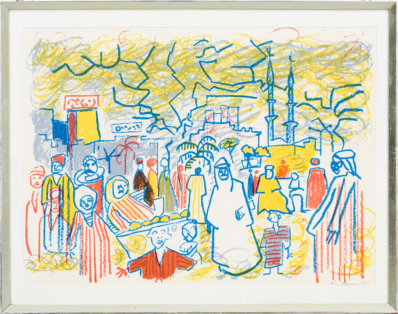 "Egypten" , litografi, singerad, daterad 84.