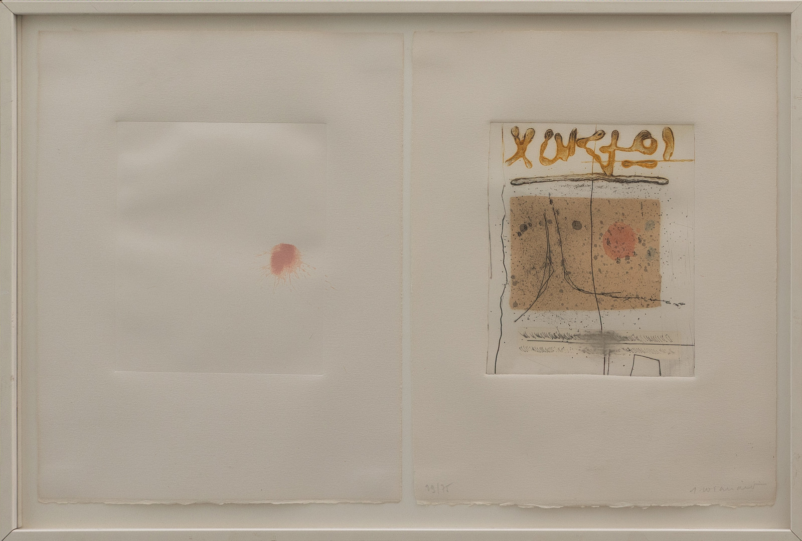 Komposition, diptyk, etsning, nr 27x75 cm, signerad.
