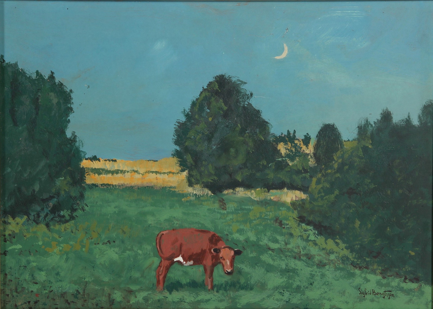1898-1995. Olja på pannå, "Landskap från Skurup", signerad, 1968.