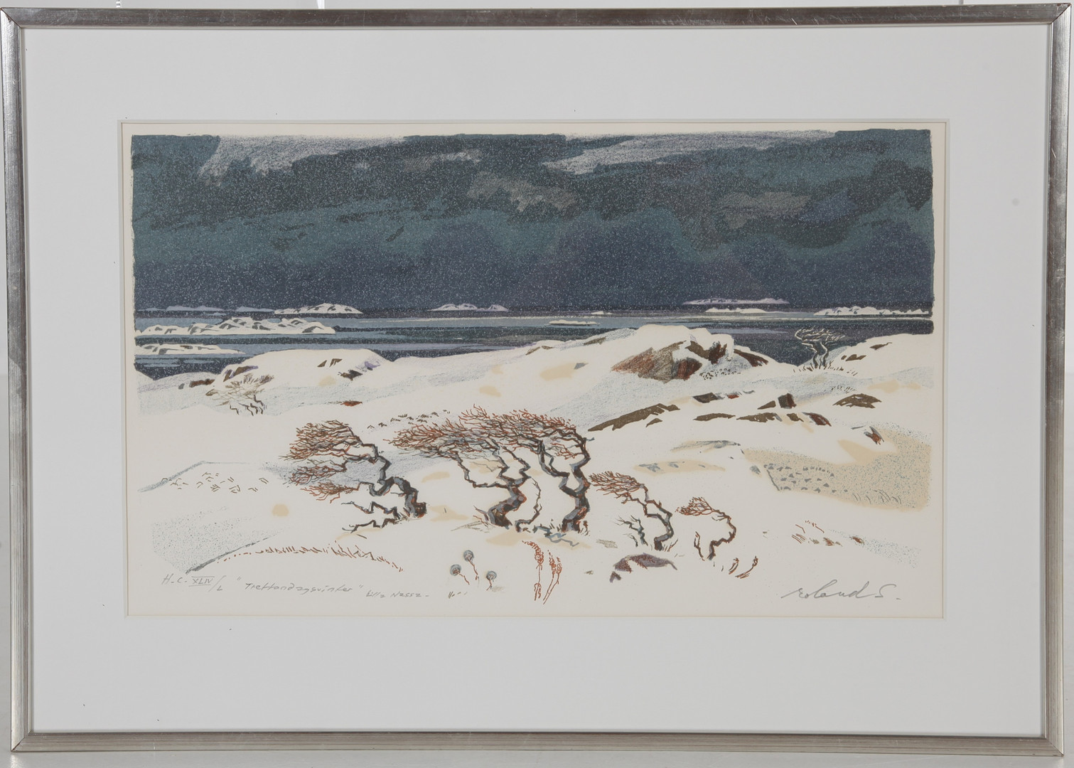 1910-2003. Grafik, "Trettondagsvinter", signerad.