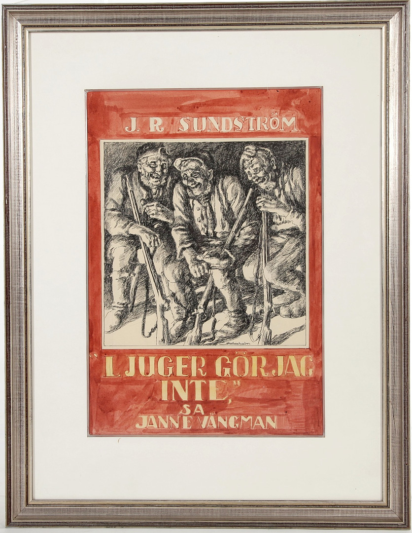 1894-1974. Förlaga till bokillustration, tusch.