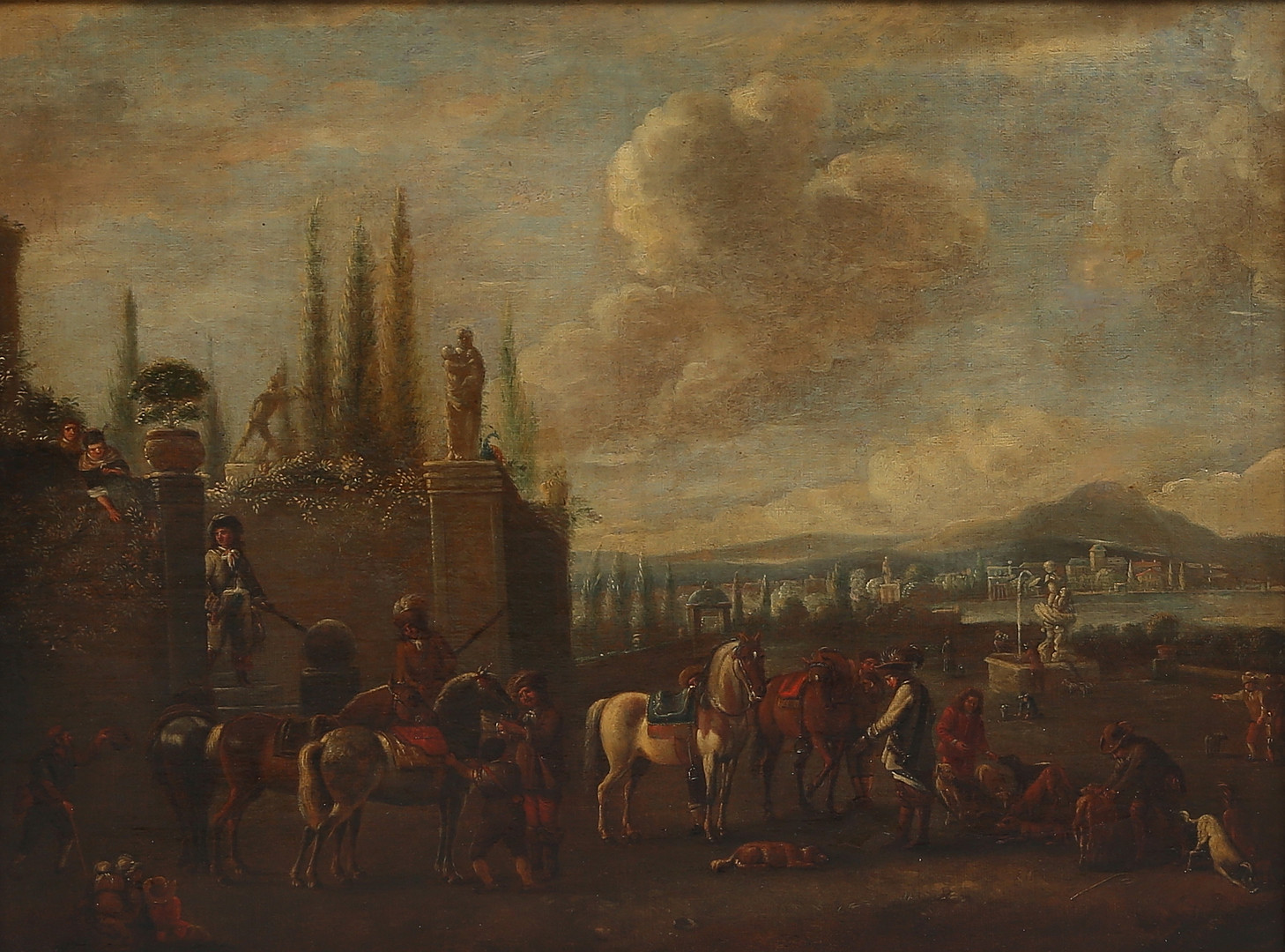 HANS EFTERFÖLJARE. olja på duk, dubblerad, 1600/1700-tal.