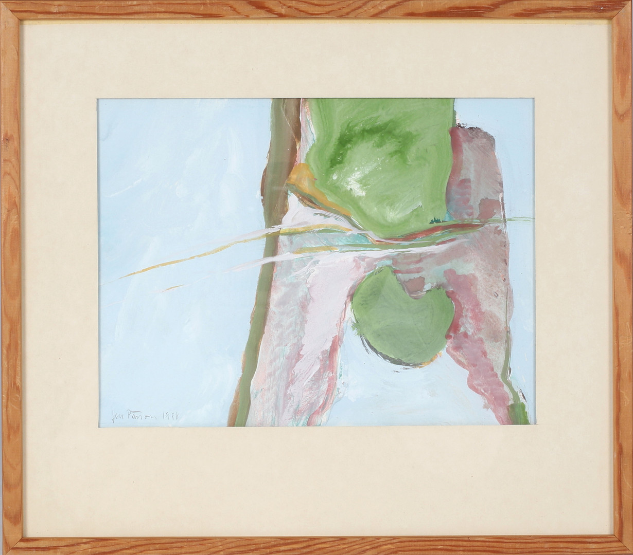 Komposition, gouache på papp, signerad och daterad 1988.