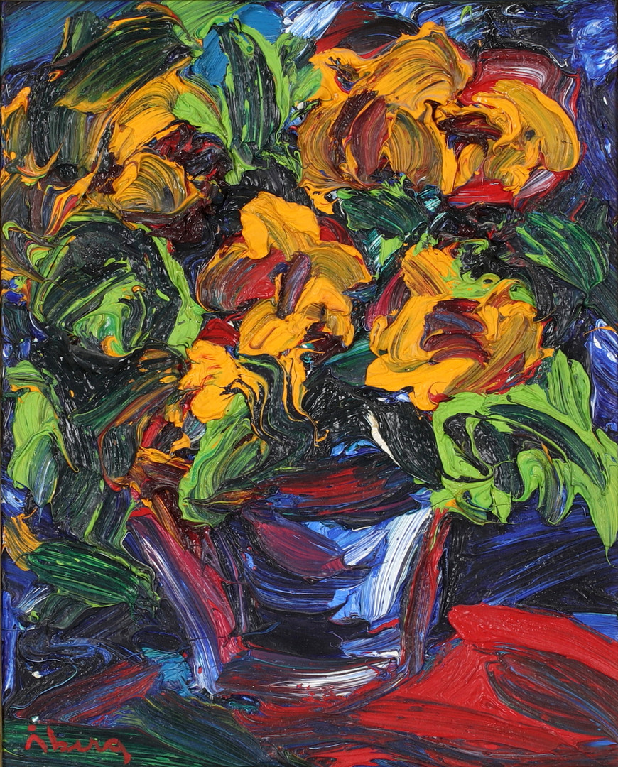 Blomster, olja på duk, signerad.